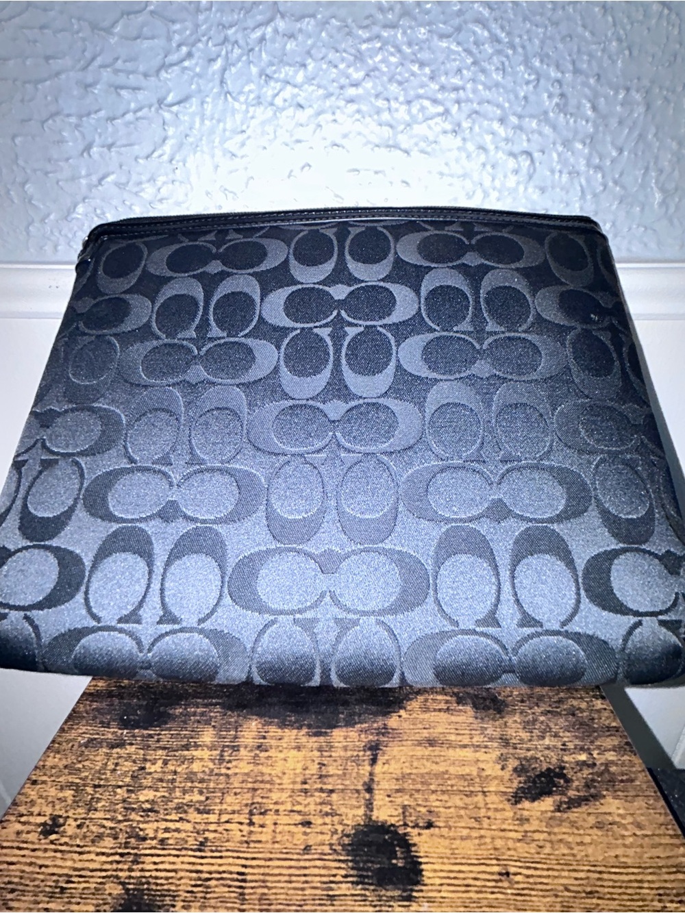 Coach Graffiti logo iPad case/cosmetic bag/clutch in black canva - Picture 2 of 3